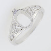 Sterling Silver Semi Mount Ring Setting Cushion CU 9X7mm White Topaz L705 - R705W - Syzjewelry